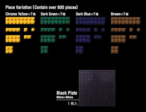 Kawada NB-003 nanoblock DarktOne Color Set (Dark TOne) (4972825134504)