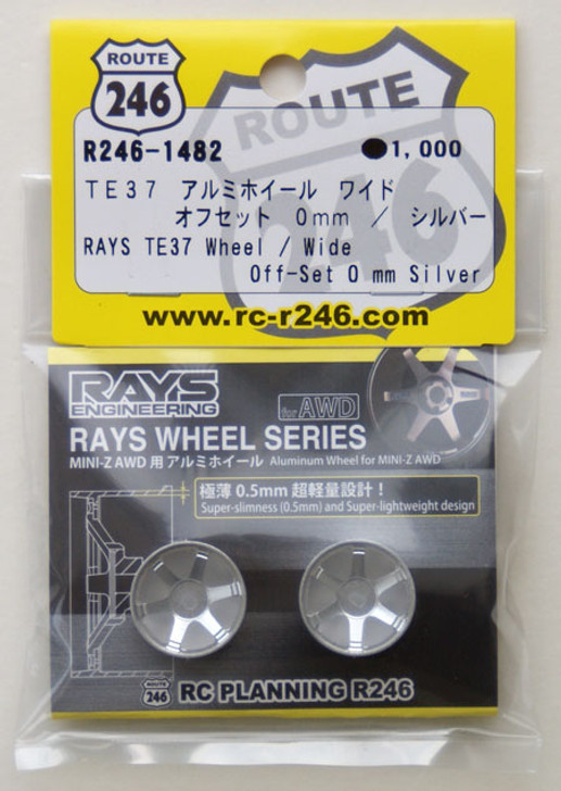 Kyosho Mini Z R246-1482 RAYS TE37 Aluminum Wheel Wide / Silver (Offset 0mm)