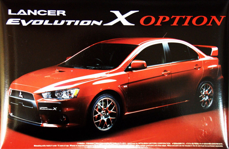Aoshima 44919 Mitsubishi Lancer Evolution X Option 1/24 Scale Kit (4905083044919)