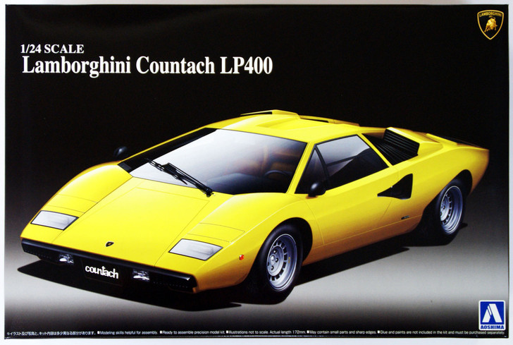 Aoshima 46708 Lamborghini Countach LP400 1/24 Scale Kit (4905083046708)
