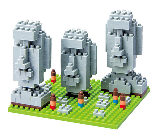 Kawada NBH-009 nanoblock Moai Statues on Easter Island (4972825139325)