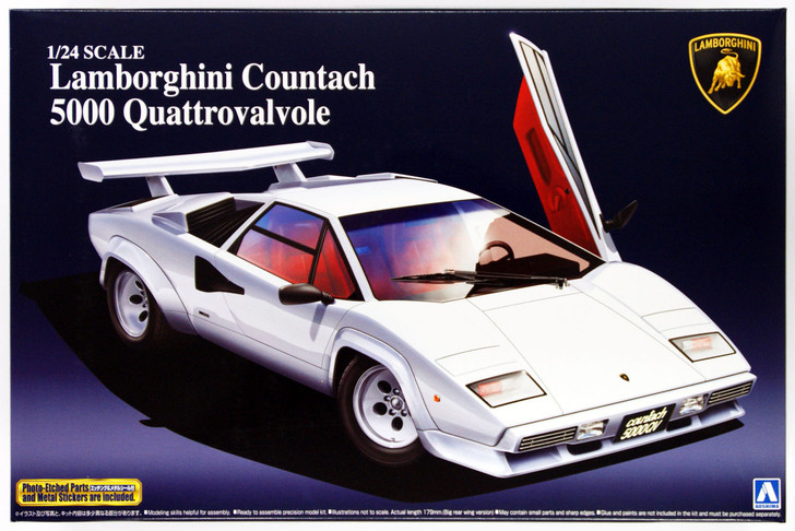 Aoshima 48818 Lamborghini Countach 5000 Quattrovalvole 1/24 Scale Kit (4905083048818)