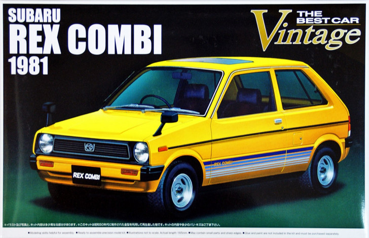 Aoshima 49112 Subaru REX COMBI 1981 1/24 Scale Kit (4905083049112)