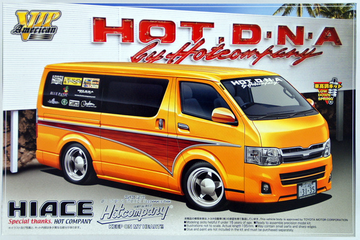 Aoshima 50712 Toyota Hiace 2010 Hot Company Design 1/24 Scale Kit (4905083050712)