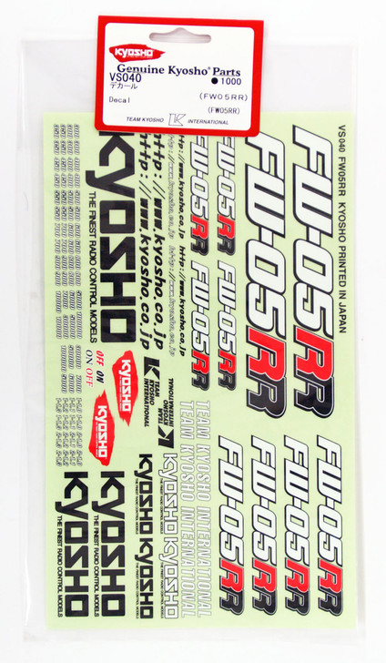 Kyosho VS040 Decal(FW05RR)