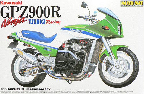 Aoshima Naked Bike 25 46999 Kawasaki GPZ900R Ninja TSUKIGI Racing 1/12 Scale Kit (4905083046999)