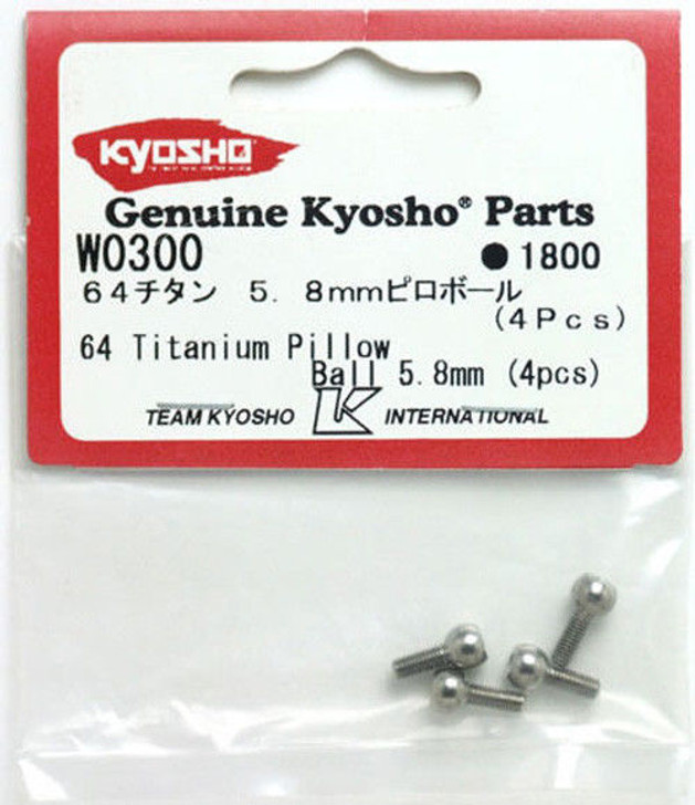 Kyosho W0300 64 Titanium Pillow Ball 5.8mm (4pcs)