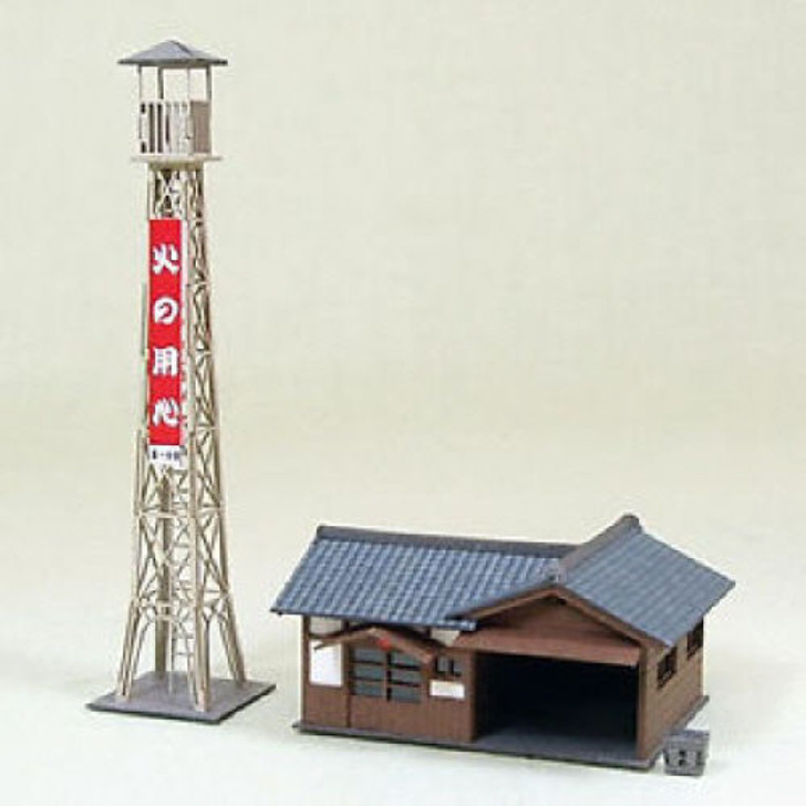 Sankei MP03-29 Fire Station 1/150 N Scale Paper Kits