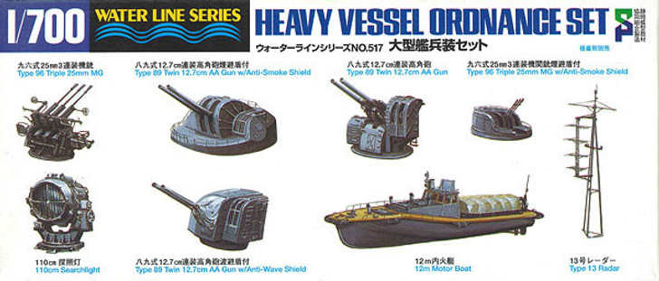 Aoshima Waterline 46142 Heavy Vessel Ordnance Set 1/700 Scale Kit