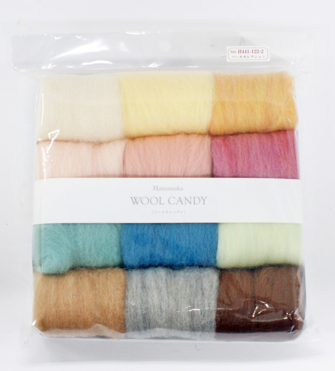 Hamanaka H441-122-2 Wool Candy 12 Color Set Pale Selection