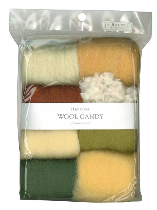 Hamanaka H441-121-2 Wool Candy 8 Color Set Leaf Green