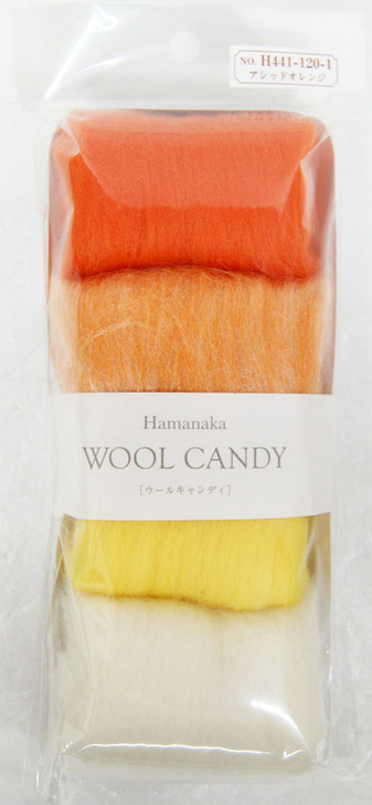 Hamanaka H441-120-1 Wool Candy 4 Color Set Acid Orange