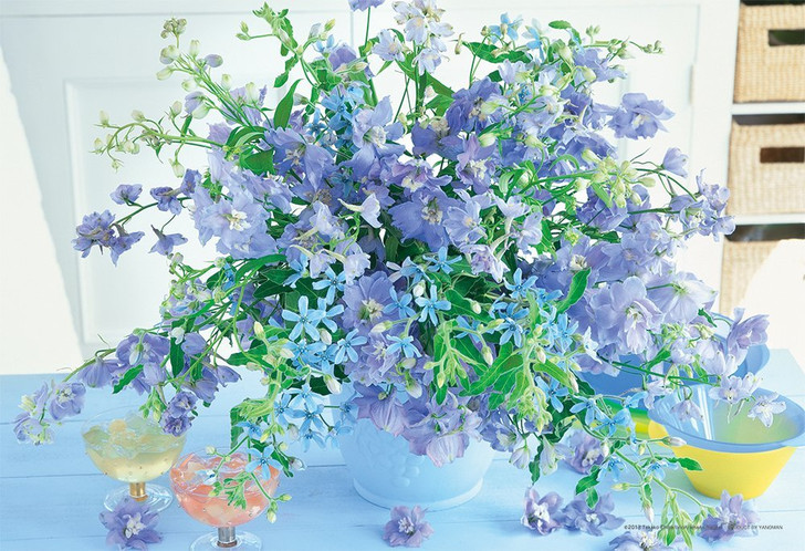 Yanoman Jigsaw Puzzle 03-869 Beautiful Flowers Icicle Blue (300 Pieces)