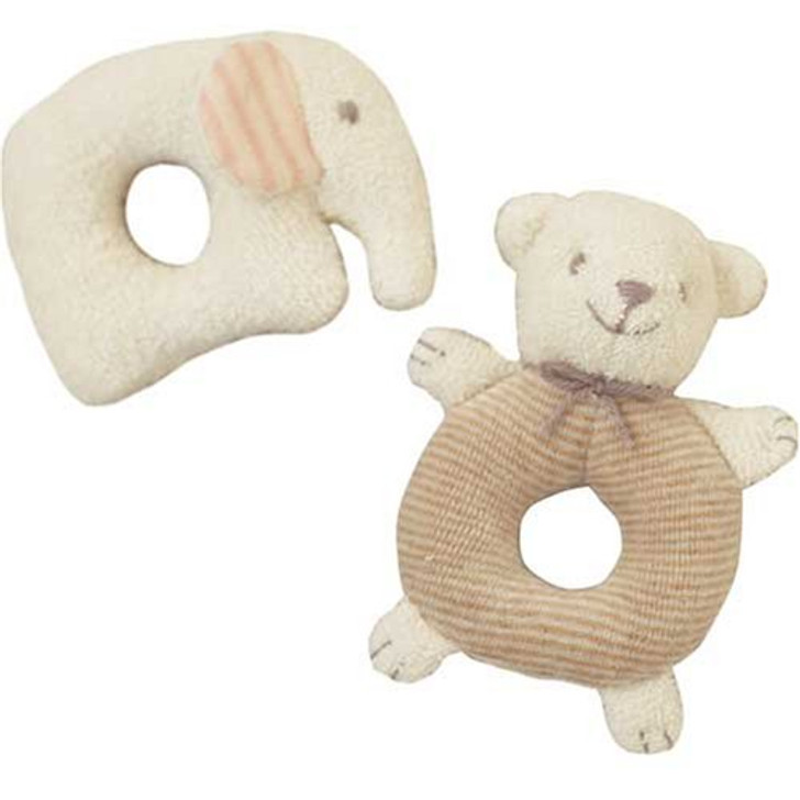 Hamanaka H434-514 Organic Cotton Handicraft Kit Baby Rattle Bear & Elephant