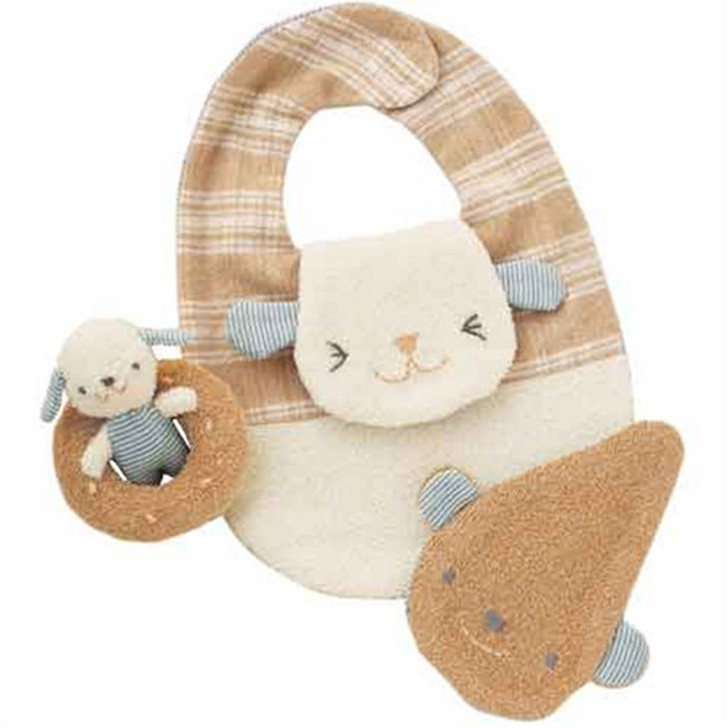 Hamanaka H434-515 Organic Cotton Handicraft Kit Baby Bib & Rattle Dog