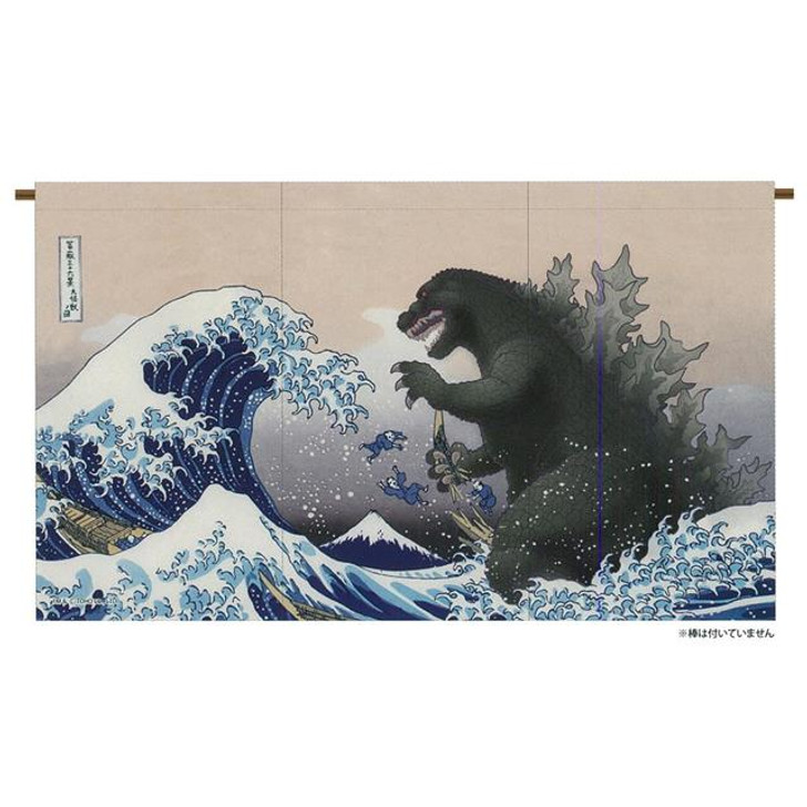 Folcart 509975 Big Shop Curtain 36 Views of Mount Fuji and Giant Monster