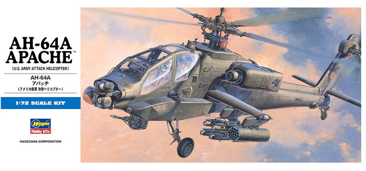 Hasegawa 1/72 AH-64A Apache (U.S. Army Attack Helicopter) Plastic Model