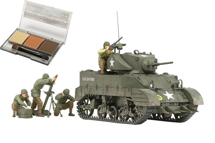 Tamiya 25134 M5A1 U.S. Light Tank 'Pursuit Operation' Set (w/4 Figures) 1/35 Kit