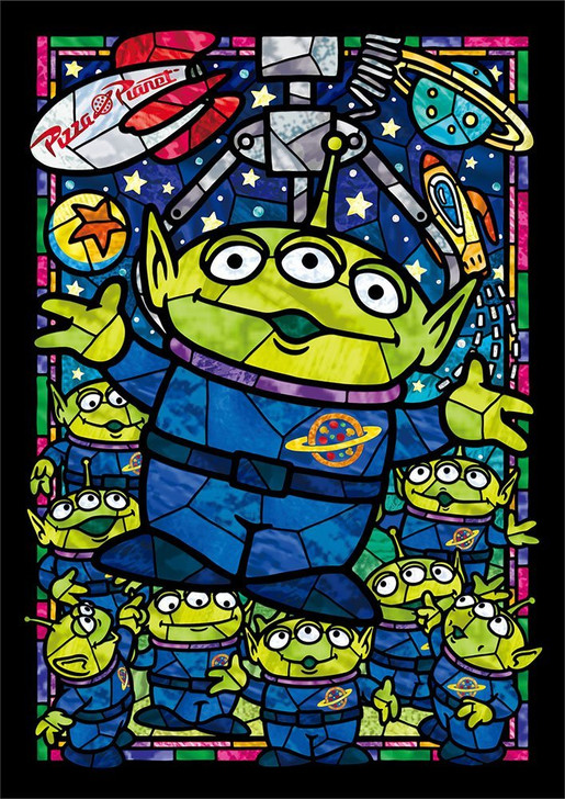Tenyo Japan Jigsaw Puzzle DSG-266-958 Disney Toy Story Little Green Men Stained Glass (266 Pieces)