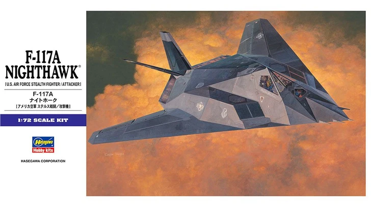 Hasegawa 1/72 F-117A Nighthawk (U.S. AirForce Stealth Fighter/Attacker) Plastic Model