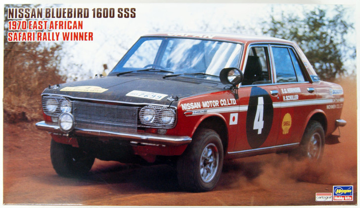 Hasegawa HR06 NISSAN BLUEBIRD 1600SSS SAFARI RALLY 1/24 Scale Kit (4967834210561)