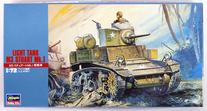 Hasegawa MT03 LIGHT TANK M3 STUART Mk.I 1/72 Scale Kit (4967834312036)