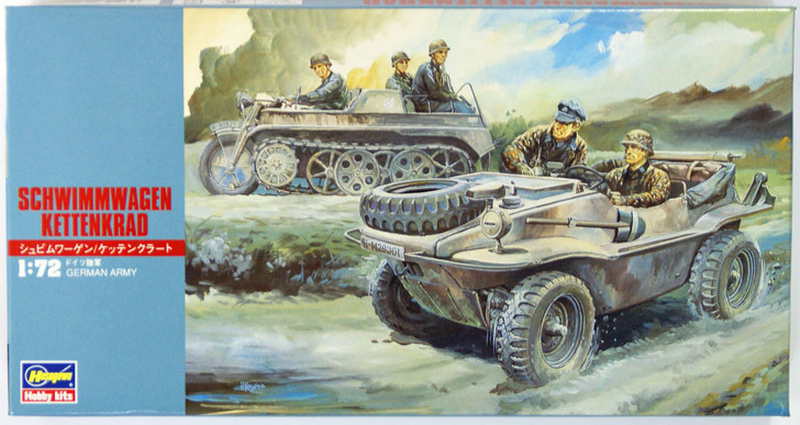Hasegawa MT13 SCHWIMMWAGEN KETTENKRAD 1/72 Scale Kit (4967834312135)