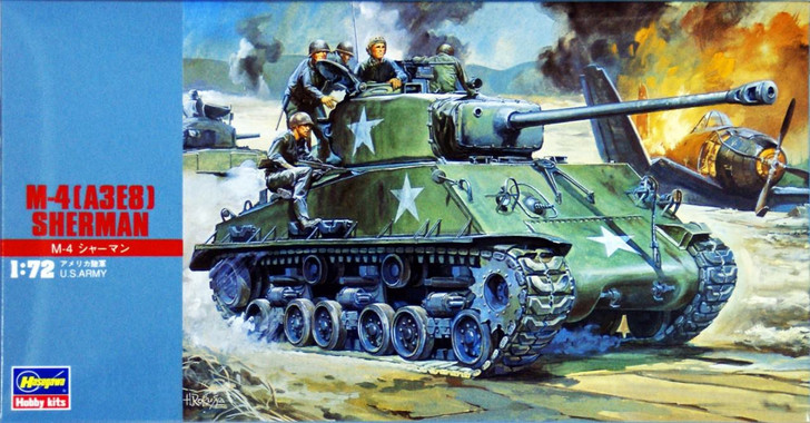 Hasegawa MT15 M4 (A3E8) SHERMAN TANK 1/72 Scale Kit (4967834312159)