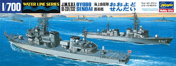 Hasegawa Waterline 014 JMSDF DDG Oyodo/Sendai Destroyer 1/700 Scale Kit (4967834490147)