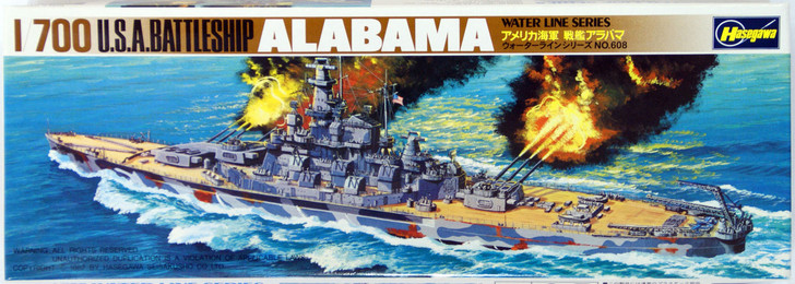 Hasegawa Waterline 608 U.S.A. BattleShip Alabama 1/700 Scale Kit (4967834496088)