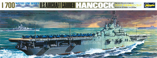 Hasegawa Waterline 708 US Navy Aircraft Carrier Hancock 1/700 Scale Kit (4967834497085)