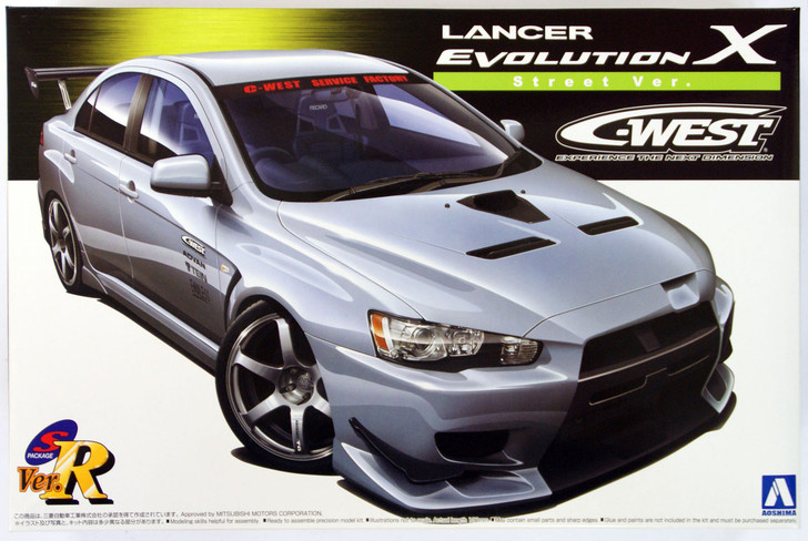 Aoshima 49013 Mitsubishi Lancer Evolution X C-West Street Version 1/24 Scale Kit (4905083049013)