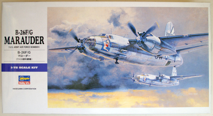 Hasegawa E27 B-26F/G MARAUDER (US Army Air Force Bomber) 1/72 Scale Kit