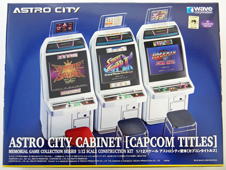 Wave GM025 Memorial Game Collection Astro City Cabinet Arcade Machine Capcom Titles 1/12 Scale Kit