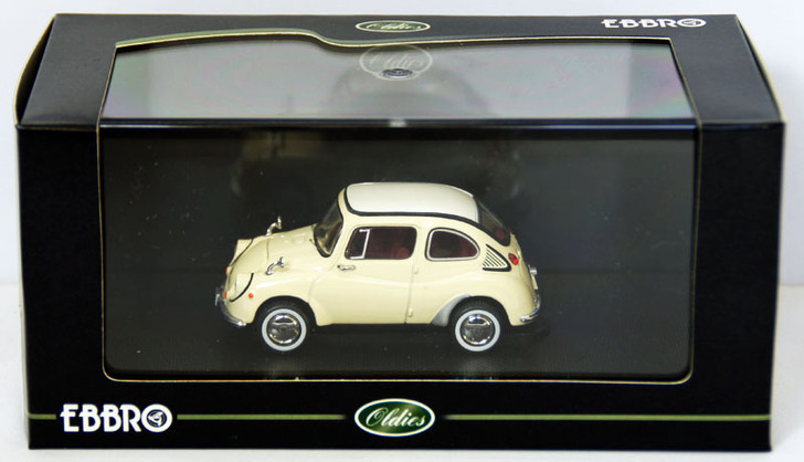 Ebbro 43075 Subaru 360 1963 (Ivory) 1/43 Scale (4526175430757)