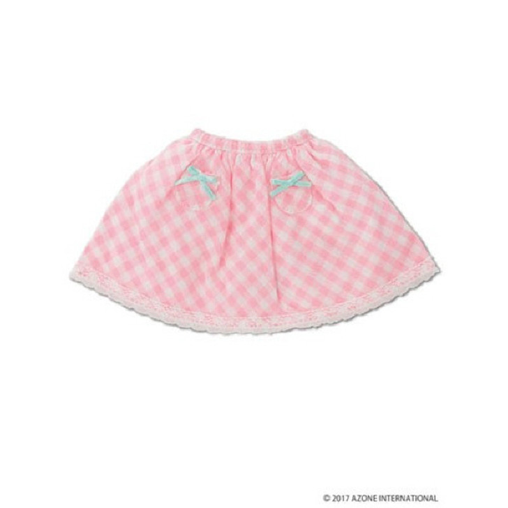 Azone KPT021-PNK Mushroom Planet 'Little Pocket Skirt' Pink Check