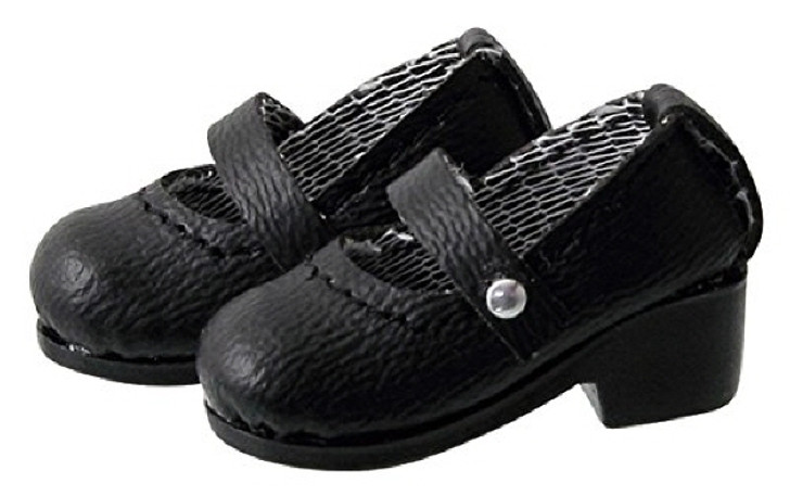 Azone PIC056-MBK 1/12 Pico D Strap Shoes Matte Black