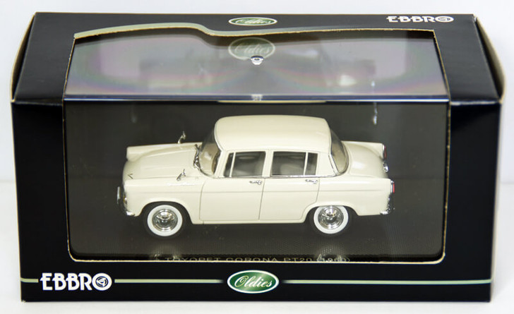 Ebbro 43677 TOYOPET CORONA PT20 1960 White 1/43 Scale (4526175436773)