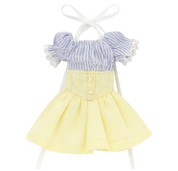 Azone PIC202-BLC 1/12 Off-Shoulder Sunny One Piece Dress Stripe x Cream Yellow