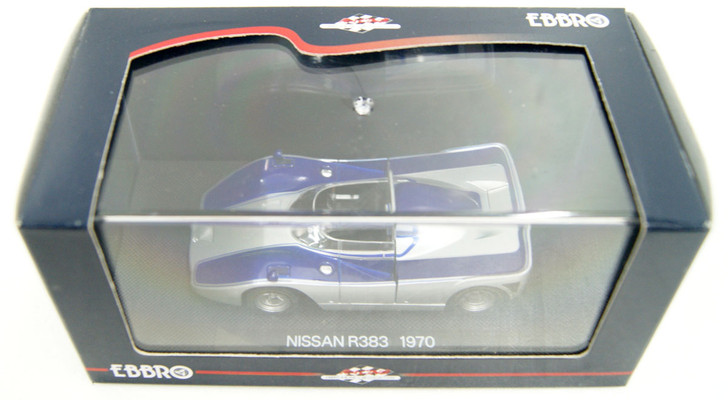 Ebbro 43717 Nissan R383 1970 (Silver/Blue) 1/43 Scale (4526175437176)