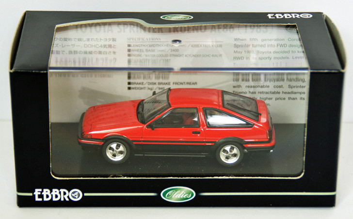 Ebbro 43819 TOYOTA SPRINTER TRUENO AE86 Red 1/43 Scale (4526175438197)