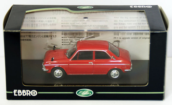 Ebbro 43835 Subaru ff-1 2Door Sports Sedan 1969 (Red) 1/43 Scale (4526175438357)