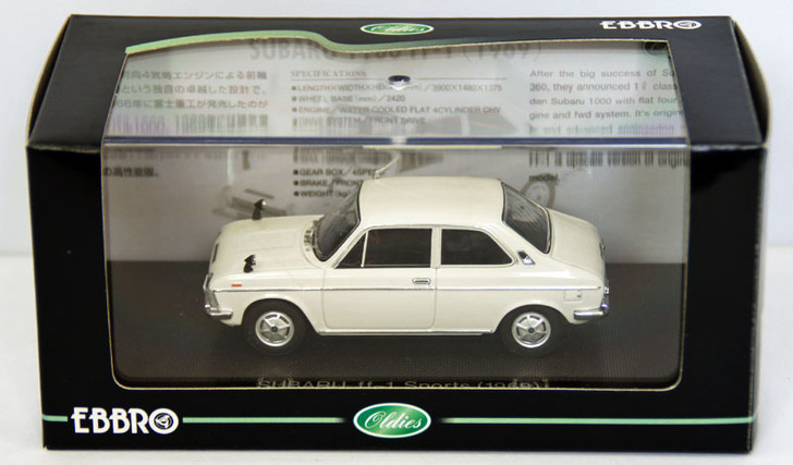 Ebbro 43846 Subaru ff-1 2Door Sports Sedan 1969 (White) 1/43 Scale (4526175438463)