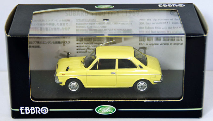 Ebbro 43847 Subaru ff-1 2Door Sports Sedan 1969 (Yellow) 1/43 Scale (4526175438470)