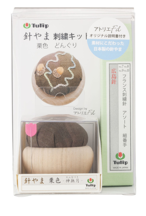 Tulip PK-004 Pincushion Embroidery Kit (Acorn Sorrel) with Hiroshima Needles