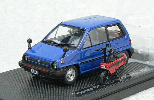 Ebbro 44018 HONDA CITY Blue with Motocompo Red 1/43 Scale (4526175440183)
