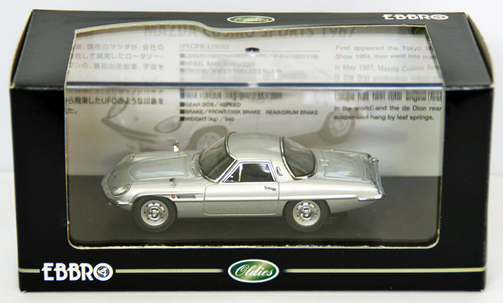 Ebbro 44029 Mazda Cosmo Sports 1967 (Silver) 1/43 Scale (4526175440299)
