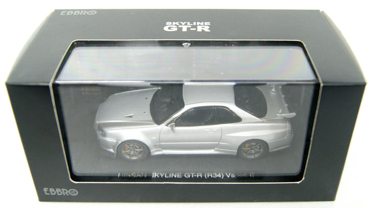 Ebbro 44150 NISSAN SKYLINE GT-R R34 Vspec Silver 1/43 Scale