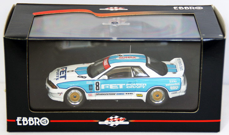 Ebbro 44157 Fet Skyline Gr.A 1993 (White/Blue) 1/43 Scale (4526175441579)