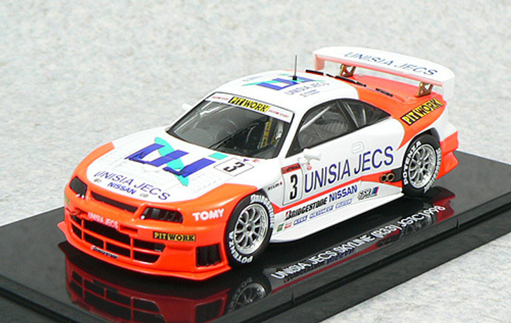 Ebbro 44194 Unisia JECS Skyline R33 JGTC 1998 No.3 (White/Orange) 1/43 Scale